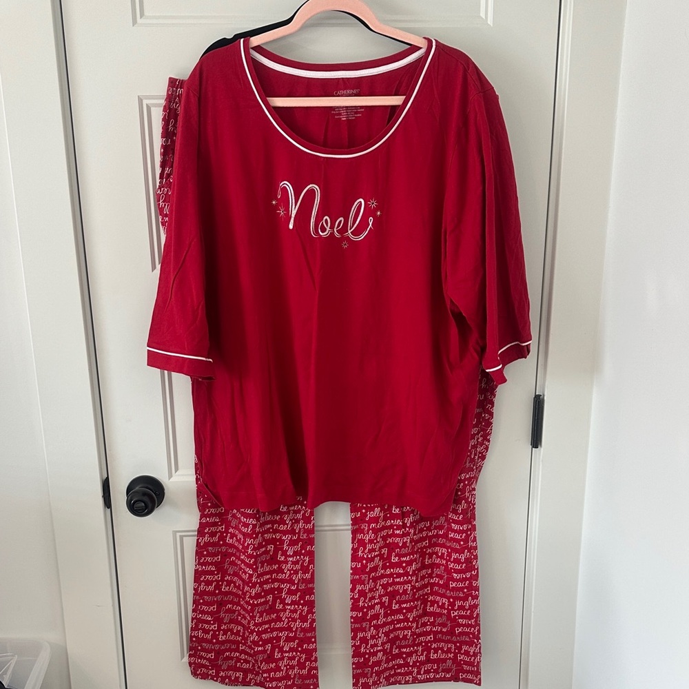 Catherines Red Noel Women's Pajama Set